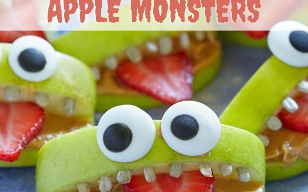 Healthy Halloween Snack: Apple Monsters